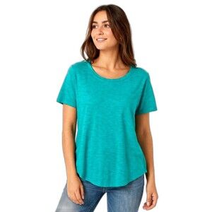 Talbots Teal Short Sleeve Tee Top Modal Cotton Casual Soft Womens L  Everyday